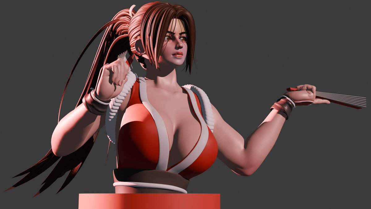 lumpystilskin52's tweet image. Mai Shiranui 3d sculpture #KOF #fanart #3Dmodelling