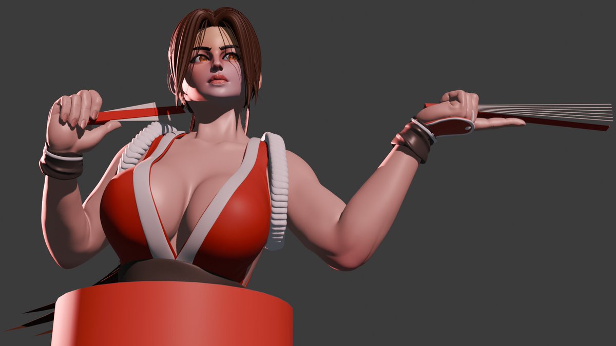 lumpystilskin52's tweet image. Mai Shiranui 3d sculpture #KOF #fanart #3Dmodelling