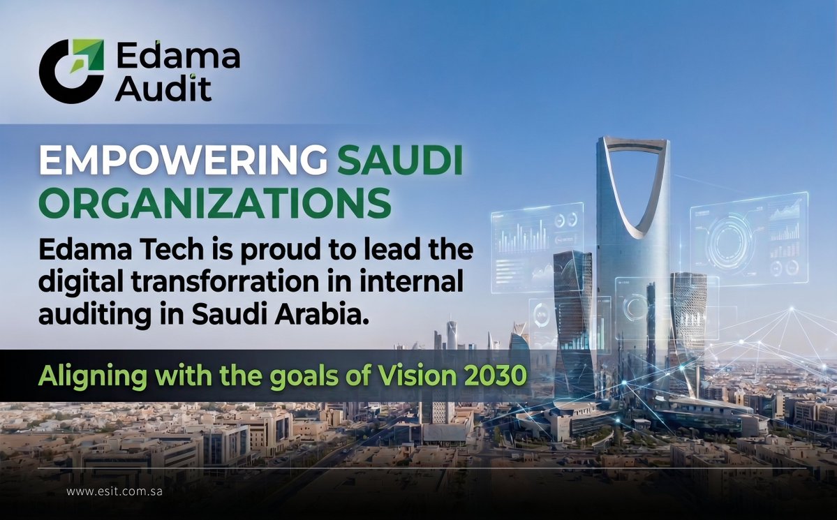 EdamaSIT's tweet image. Empowering Saudi organizations with world-class governance solutions. Edama Tech is proud to lead the digital transformation in internal auditing in Saudi Arabia.

esit.com.sa

#SaudiVision2030 #TechSolutions #Ai #InternalAudit