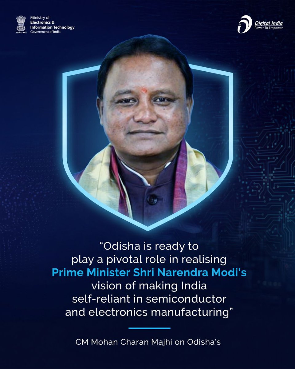 _DigitalIndia's tweet image. CM Mohan Charan Majhi on Odisha's game-changing 3D semiconductor unit: Fueling AI, defence &amp;amp; more for PM Modi's self-reliance dream!

@AshwiniVaishnaw  #Semiconindia #PMModi