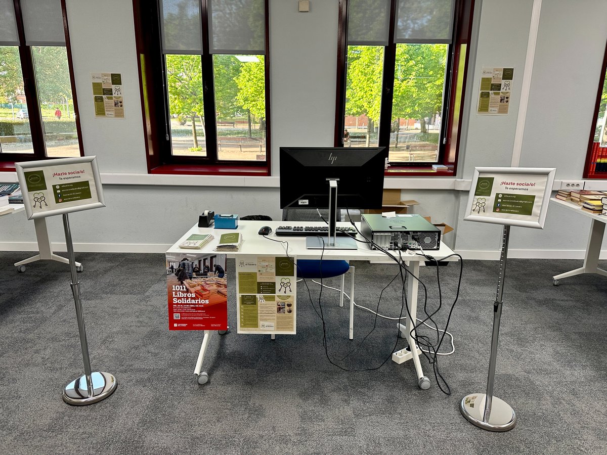 📢Recuerda que hoy empieza el mercadillo #1011LibrosSolidarios en la #biblioteca <a href="/unirioja/">Universidad de La Rioja</a>.
📆20-24 Abril
⏰De 9.00 a 14.00 y de 17.00 a 20.00 horas 
📍La ELE de la <a href="/bibur/">Biblioteca UR</a>
🎟️Entrada libre 
A beneficio de la Asociación #ElLlavero, dedicada a la lucha del #Sinhogarismo.