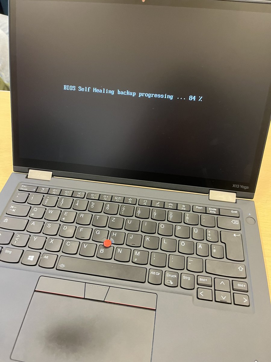 The BIOS Self Healing process occurs when the laptop detects that the ...