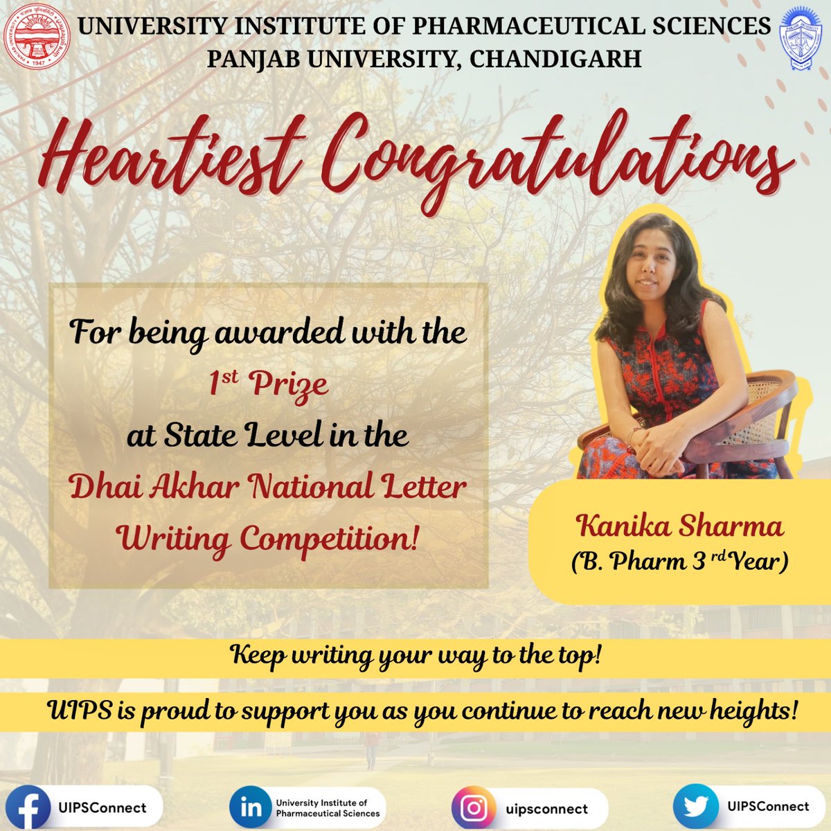 UIPSconnect's tweet photo. #uips #pu #congratulations #dhaiakharwriting #1stprize https://t.co/juNFsd9lnX