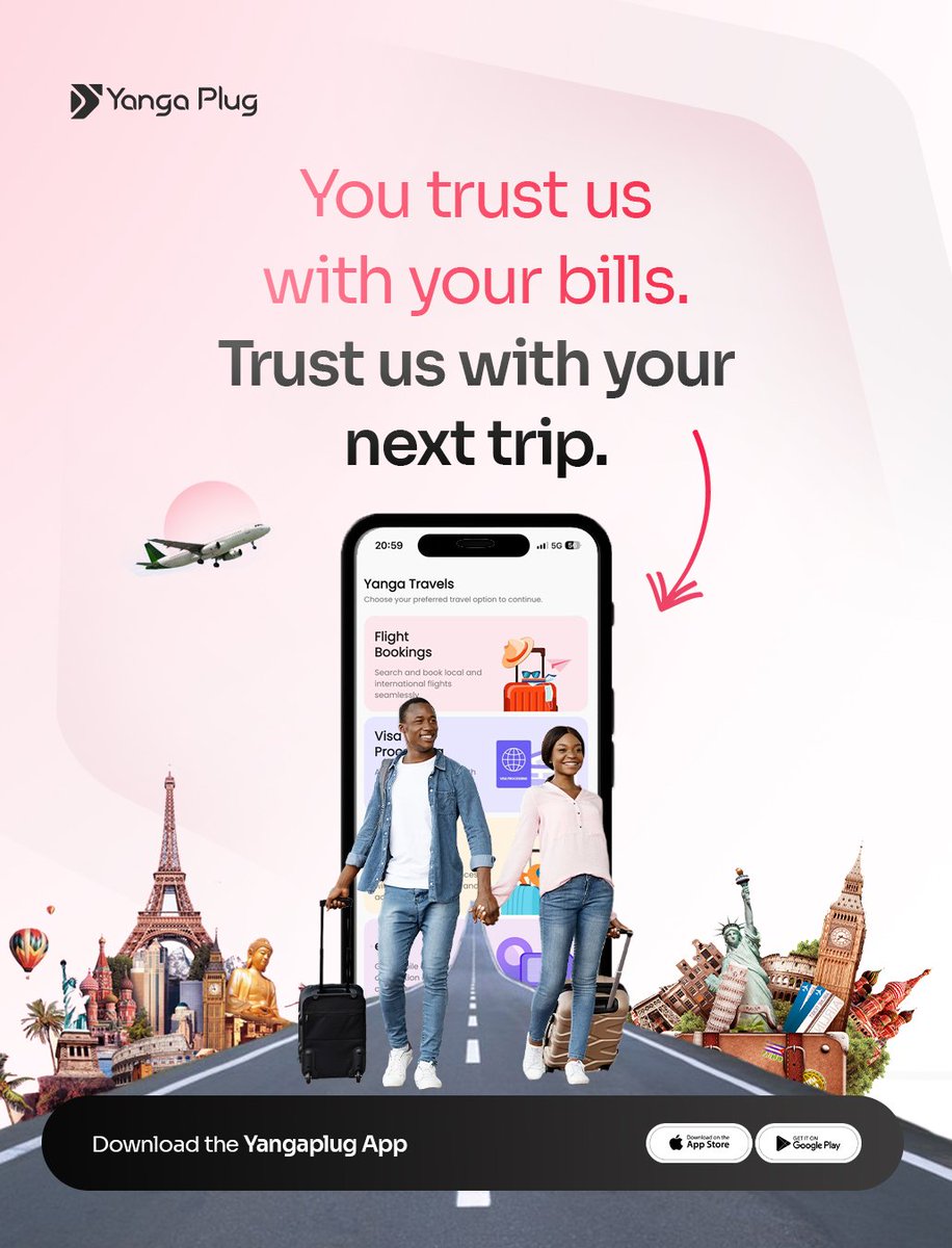 Why juggle multiple apps when you can do everything in one place?

​We’ve added Yanga Flight to the YangaPlug ecosystem so you can manage your lifestyle and your travels from a single screen. 

​#YangaPlug #PlugInWithUs #VirtualCard #YangaFlight #billpayments