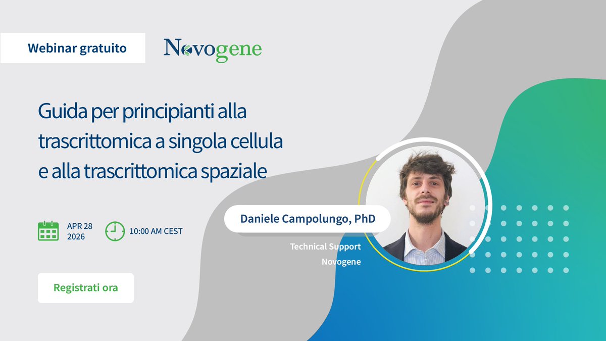 Novogene_Europe's tweet image. Partecipa al nostro prossimo webinar per scoprire gli ultimi progressi nel campo della genomica 🧬✨

Scopri dagli esperti come il sequenziamento possa supportare la tua ricerca🚀  

Registrati qui: tinyurl.com/mwhbe23t

#Genomics #NGS #Sequencing #LifeSciences #Webinar