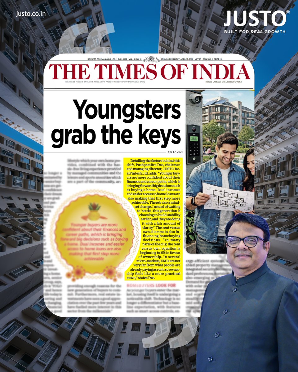 JustoCorporate's tweet image. Is this the turning point for first-time homebuyers?

✔️ Dual incomes rising
✔️ Loans more accessible
✔️ Rent vs EMI gap narrowing

Young buyers are stepping in earlier than ever.

Are you still waiting?

#RealEstateIndia #Justo