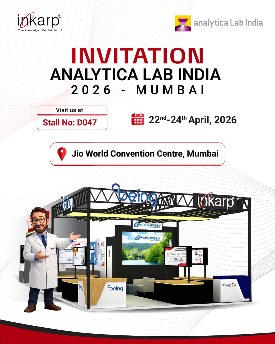 inkarpindia's tweet image. Planning a lab upgrade? Don’t rely on brochures—see it live at Analytica Lab India 2026

📍 Stall D047 | 📅 22–24 April
📌 Jio World Convention Centre
👉 Register: inkarp.co.in/insights-and-u…

#AnalyticaIndia #LabIndia #Inkarp #LabTechnology #Pharma #Biotech #ResearchLabs
