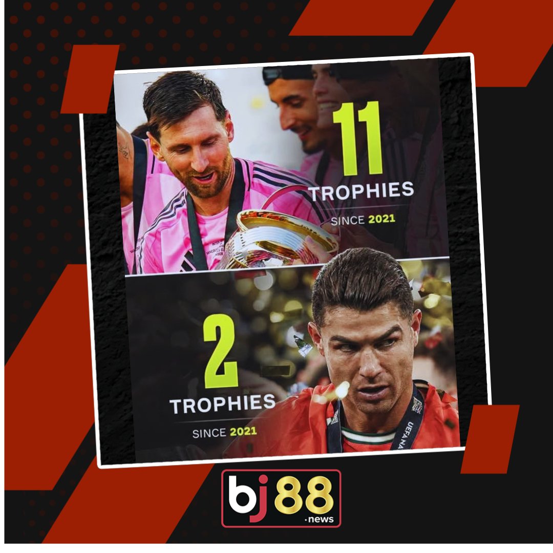 Bj88_news's tweet image. Fast forward to 2026 and things look VERY different, Messi has continued to pick up silverware at an alarming rate, while Ronaldo’s trophy tally has slowed since his move back to Man United, and then to Al-Nassr 📉🏆

#lionelmessi #Ronaldo #TheGoat #football #bj88news #SportsNews