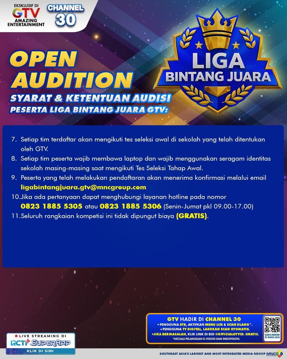 OfficialGTVID's tweet photo. Ayo bunda daftarkan si kecil di
KOMPETISI CERDAS CERMAT
GENERASI EMAS TINGKAT SD
Berhadiah total RATUSAN JUTA RUPIAH!

Cek cara daftar lengkapnya dan baca syarat dan ketentuannya di sini: https://t.co/JJ5XKLLPTX

Semangat generasi emas!!!👏🏻 https://t.co/BCW1dUip4z