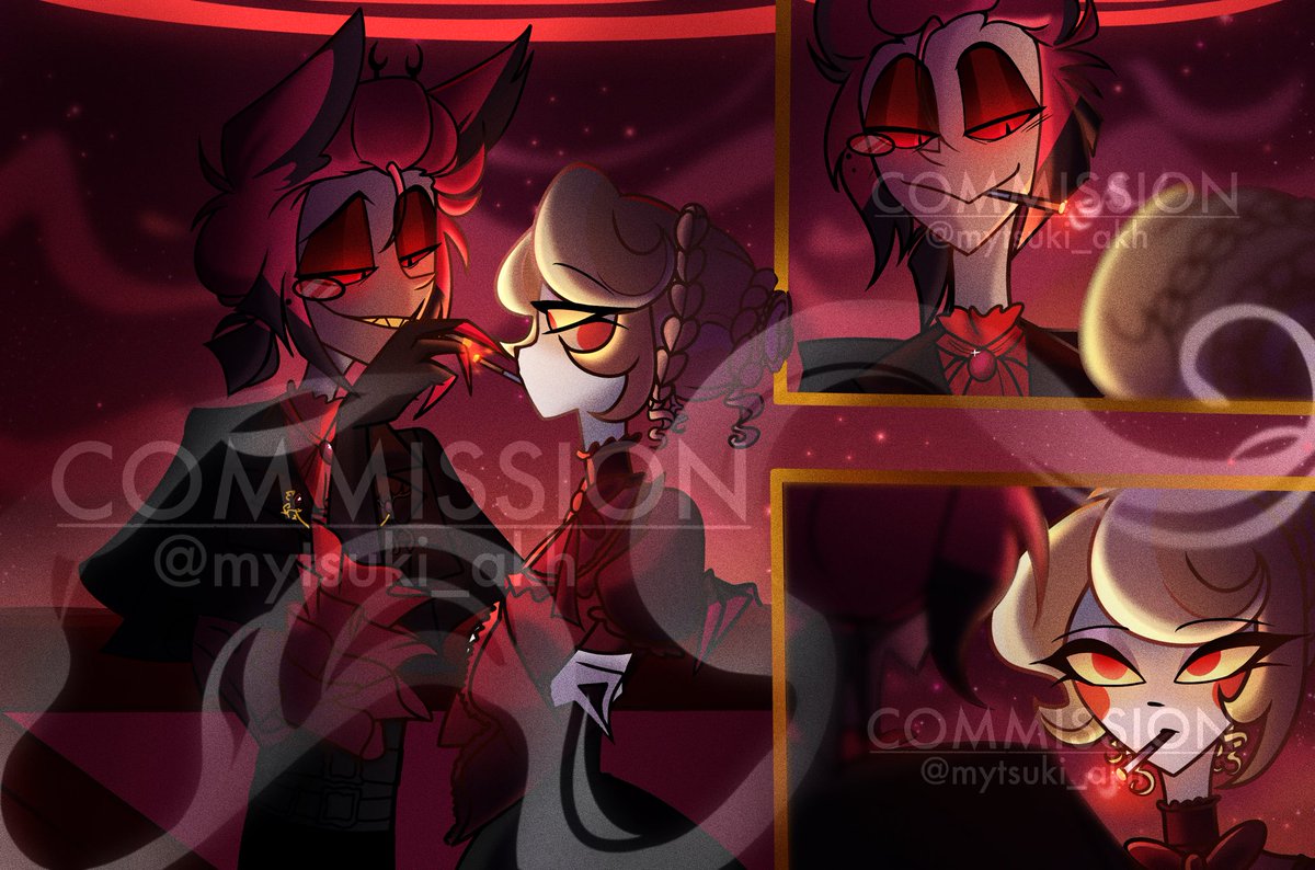 mytsuki_akh's tweet image. commission for @/sunsetsandsunrises on discord 🫶

#hazbinhotel #ocxcanon