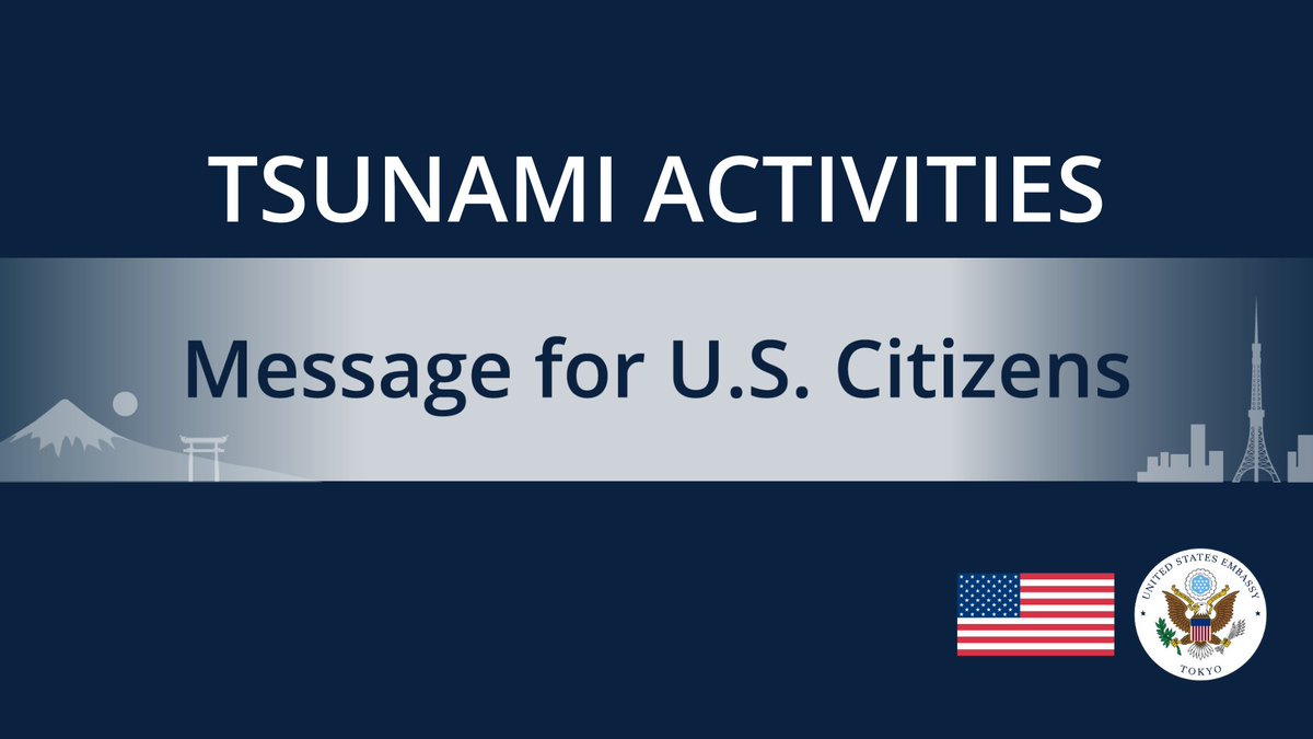 ACSTokyo's tweet image. A strong #earthquake has struck northeastern #Japan. The Japan Meteorological Agency has issued a tsunami warning for #Iwate Prefecture , #Aomori and parts of #Hokkaido. U.S. citizens should follow local authorities’ instructions and monitor updates: jma.go.jp/bosai/map.html… .