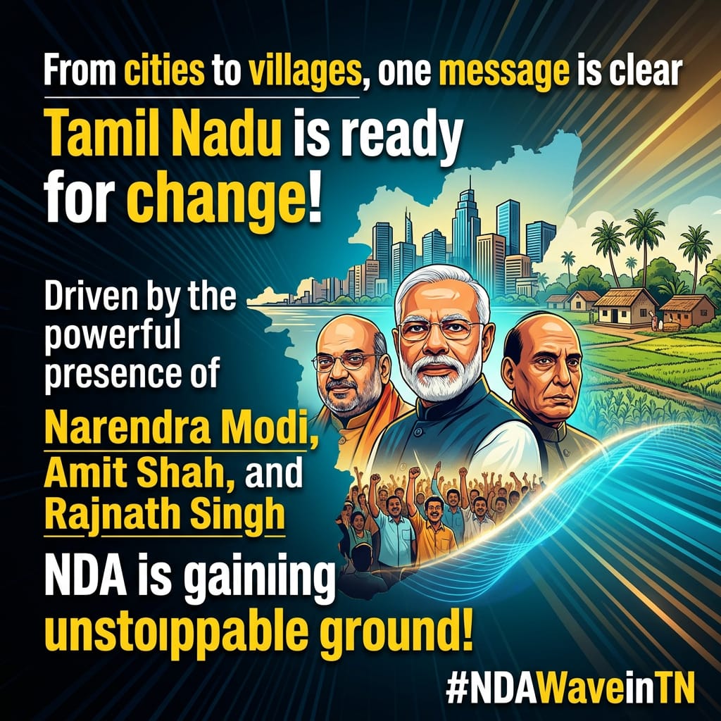 PM Modi brought the vision. Amit Shah brought the strategy. Rajnath Singh brought the gravitas. Tamil Nadu has received all three and the state is processing exactly what it means to have the full force of India's most experienced government pointed directly at its future.