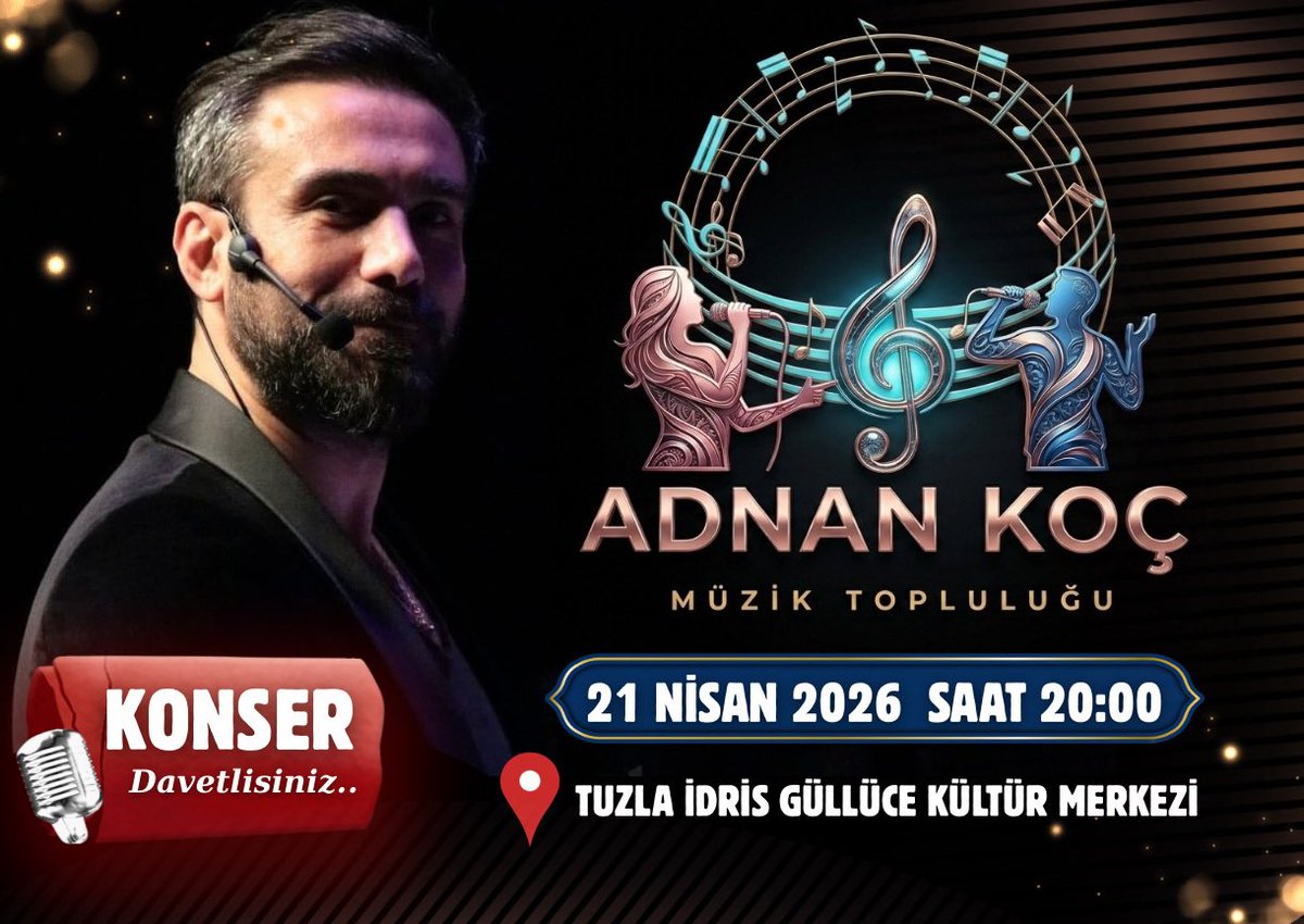 LatifeLtfe's tweet photo. ‼️KONSER‼️
“ Adnan Koç Müzik Topluluğu “ 
🗓️21 Nisan Salı (YARIN AKŞAM)
🕗20:00
📌Tuzla İdris Güllüce Kültür Merkezi
🎵Konser Ücretsizdir..
@adnankocla ❤️🤗🎙️
#adnankoç #adnankoc #konser #adnankocmüziktopluluğu
@adnankocla ❤️🤗😘🎙️
@adnankocmuzik https://t.co/OWhsf6RE7s