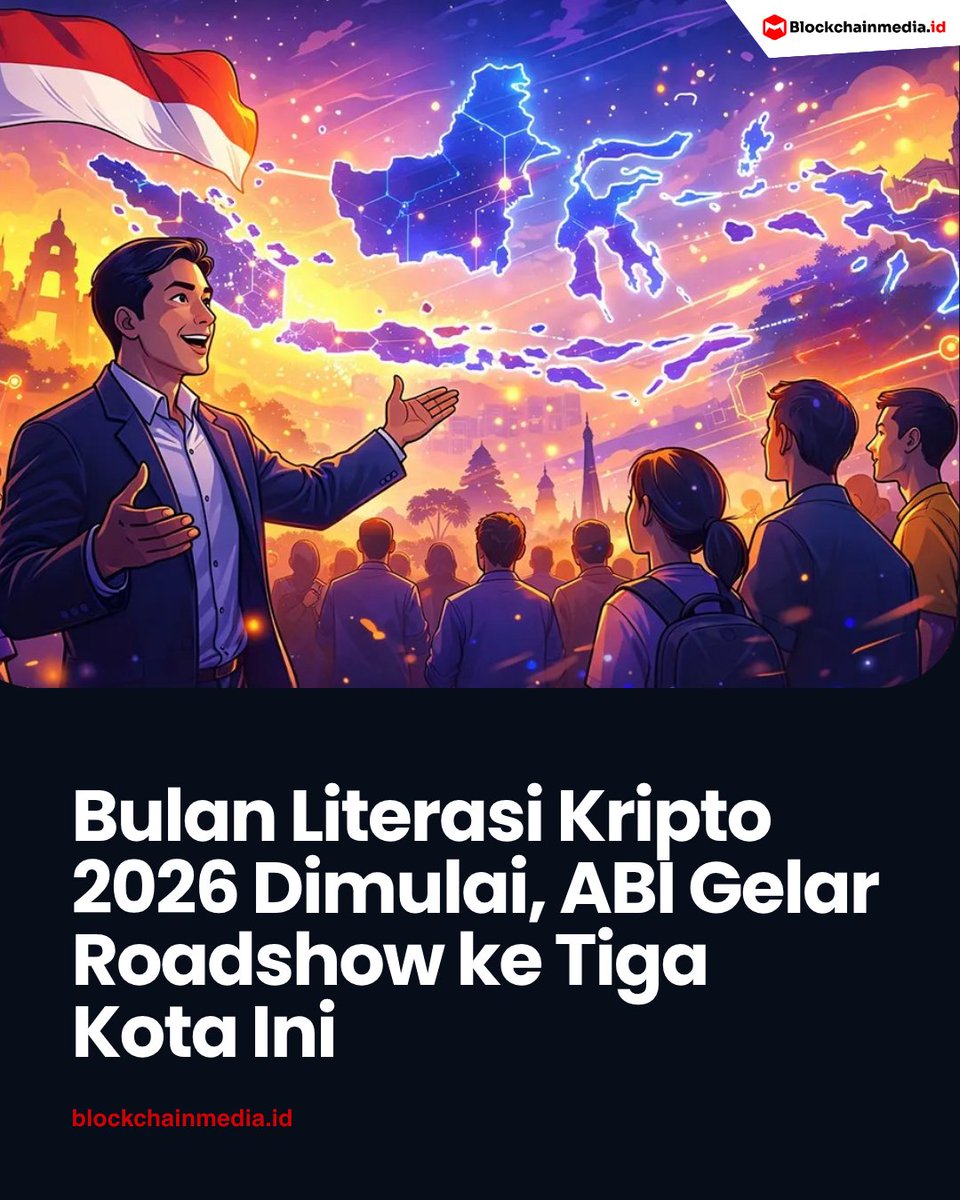 Vingika's tweet image. ABI resmi gelar Bulan Literasi KRipto 2026 dengan roadshow ke tiga kota untuk dorong literasi kripto di Tanah Air.

BACA SELENGKAPNYA: blockchainmedia.id/bulan-literasi…

#Blockchain #indonesia #Investor #kripto #crypto #cryptonews #asetkripto #beritakripto