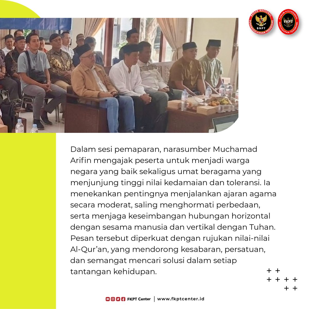 fkptcenter's tweet photo. Silaturrahim yang hangat, langkah nyata menuju Indonesia yang damai. Kegiatan Halal Bihalal sahabat deradikalisasi di Surabaya menjadi bukti bahwa kebersamaan mampu memperkuat persaudaraan, menumbuhkan semangat baru, dan memperkokoh komitmen kebangsaan. https://t.co/4C8v0lSgQm