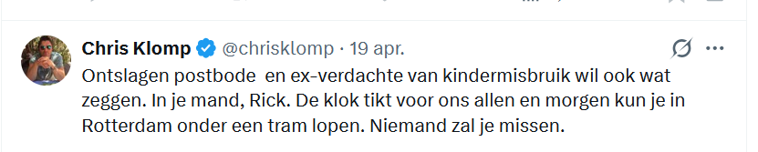 Rick_Timmer3's tweet photo. Lekker gewerkt weer @chrisklomp Ik ben niet ontslagen, maar de Overeenkomst Van Opdracht werd door #Sandd met onmiddellijke ingang beëindigd, omdat ik ondernemers waarschuwde voor #Acquisitiefraude En voor dat andere werd ik volledige vrijgesproken En dat noemt zich #journalis🤨 https://t.co/gzug1esAX1