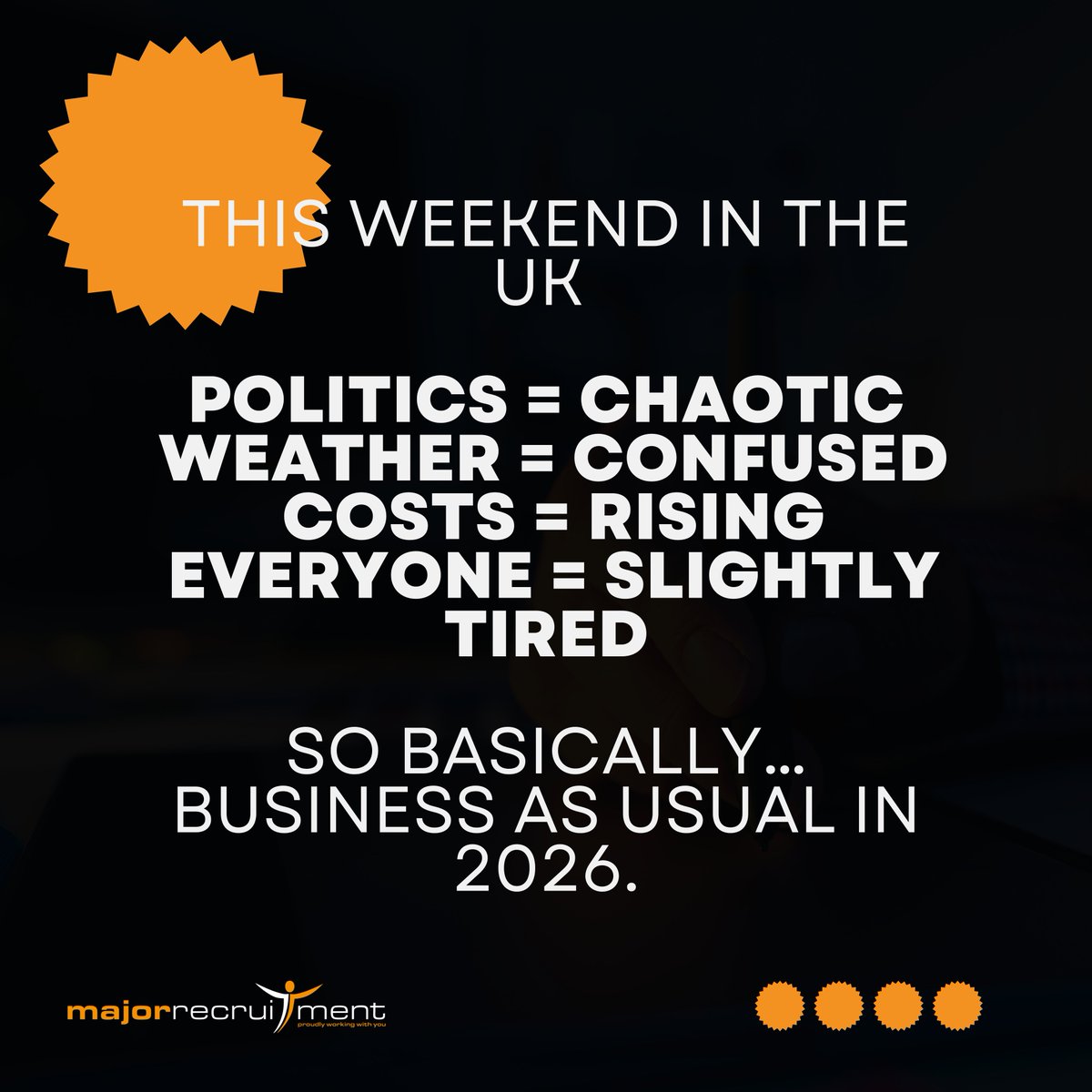 MajorRec1's tweet image. The companies winning aren’t the ones with all the answers, they are the ones who are:

🔸Honest
🔸Quick to adapt
🔸Not afraid to say “this has changed”

Because right now, clarity beats perfection.

#Recruitment #Business #Leadership #Hiring #UK