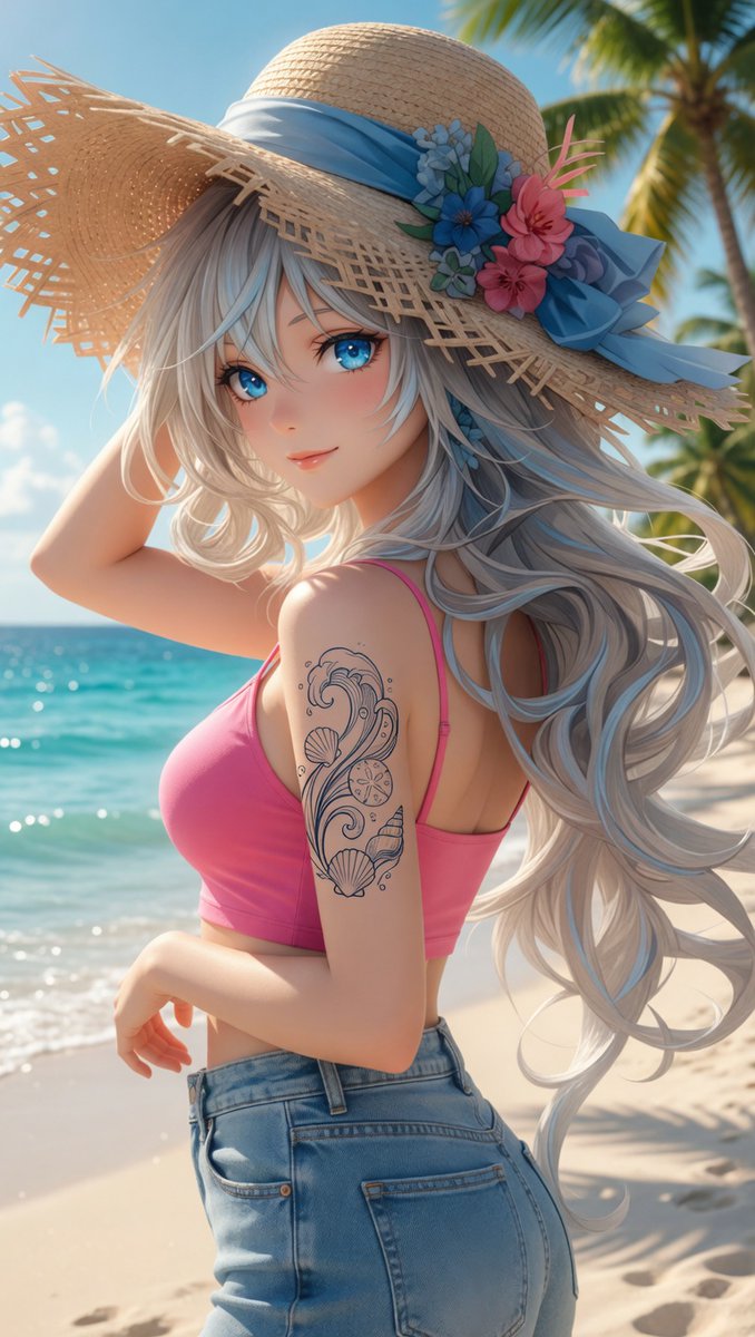 sophiasworld_17's tweet image. 🌴✨ Catching that ocean breeze! A perfect summer day at the beach with sun, sand, and the sound of the waves. Time to unwind. 🌊🌺

#SummerVibes #AnimeArt #BeachLife #OceanBreeze