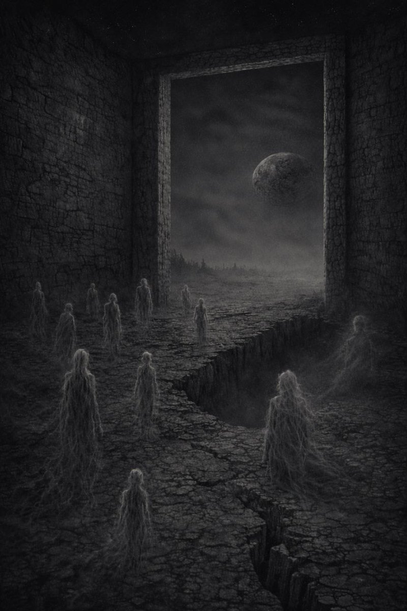 j_knyazevskaya's tweet image. The Last Threshold

They keep walking  
even after the world has ended.

#Surreal  #Cosmic 
#SurrealArt #DarkArt #CosmicArt #DarkSurrealism #EndOfTheWorld #ExistentialArt #VoidArt #ApocalypticArt #AIArt