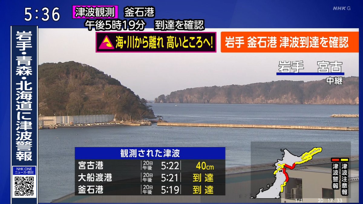 siz33's tweet photo. 観測された津波
宮古港・釜石港・大船渡港 
#津波 #TUNAMI #緊急地震速報 #地震 #nhk #nhkgtv #nhk_news https://t.co/Vn1L2uKiCU