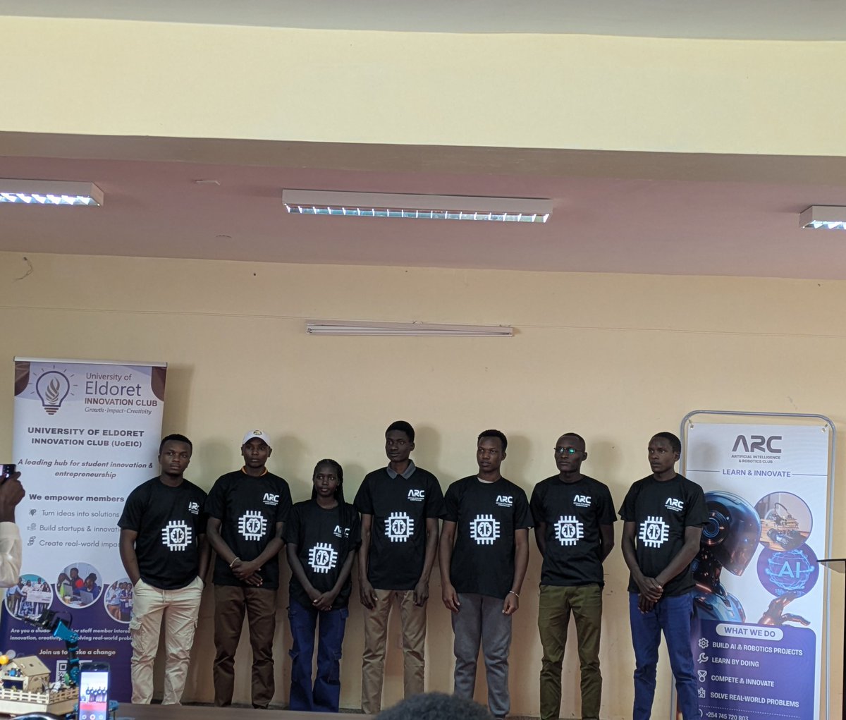 88_langat's tweet photo. The AI &amp; Robotics Club (ARC) is making great progress since its launch in Oct 2025. 
Martial Jenga Labs has supported through mentorship, skills training, robotics kits and branding.
Appreciation to University of Eldoret for the partnership, excited to achieve even more together. https://t.co/5uZauV2SRk