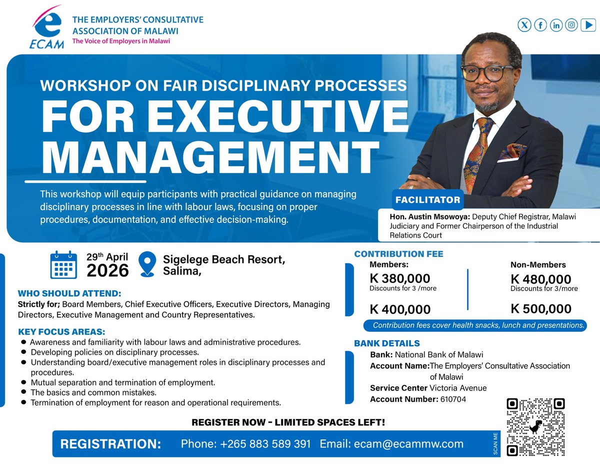 ecam_m's tweet photo. REGISTER NOW – LIMITED SPACES LEFT!  
Don’t miss out on this important and exclusive workshop. Secure your spot today. https://t.co/dYkqiOzc2N