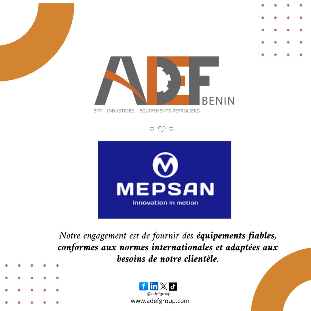 AdefGroup's tweet image. 🔷 𝐀𝐃𝐄𝐅 𝐱 𝐌𝐄𝐏𝐒𝐀𝐍 : 𝐔𝐧 𝐩𝐚𝐫𝐭𝐞𝐧𝐚𝐫𝐢𝐚𝐭 𝐚𝐮 𝐬𝐞𝐫𝐯𝐢𝐜𝐞 𝐝𝐞 𝐥𝐚 𝐩𝐞𝐫𝐟𝐨𝐫𝐦𝐚𝐧𝐜𝐞
Nous sommes fiers de renforcer notre partenariat avec MEPSAN, acteur de référence dans le domaine des équipements pétroliers.

#Partenariat #ADEF #MEPSAN #StationService