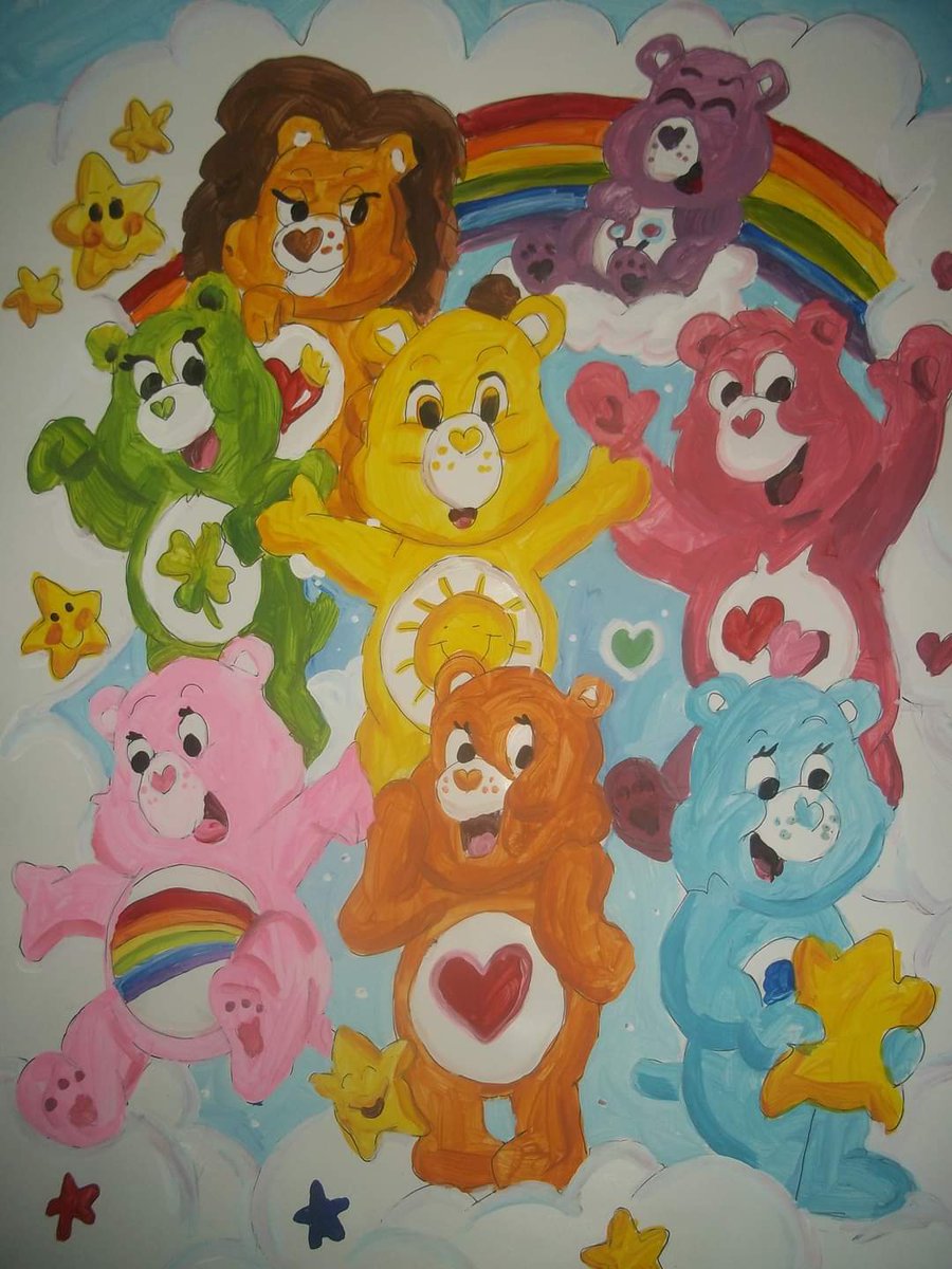 RonaldoByrd's tweet image. "Kindness is the key to happiness."....(Painting by the Artist, "Ronaldo").... #carebears #painting #prolificartist #autisticartist #ArtistOnTheRise