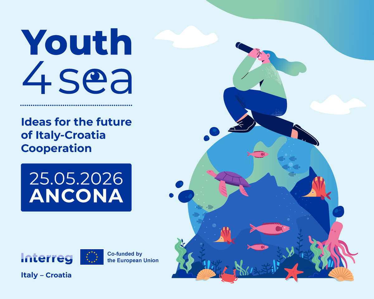Italian or Croatian organisations, discover how young voices are driving the future of cross-border cooperation at #Youth4Sea – 25 May, Ancona.

📅 25 May 2026
 📍 Mole Vanvitelliana, Ancona, Italy
 🔗 Registration deadline: 15 May 2026
 👉 tinyurl.com/3b6amkbu
