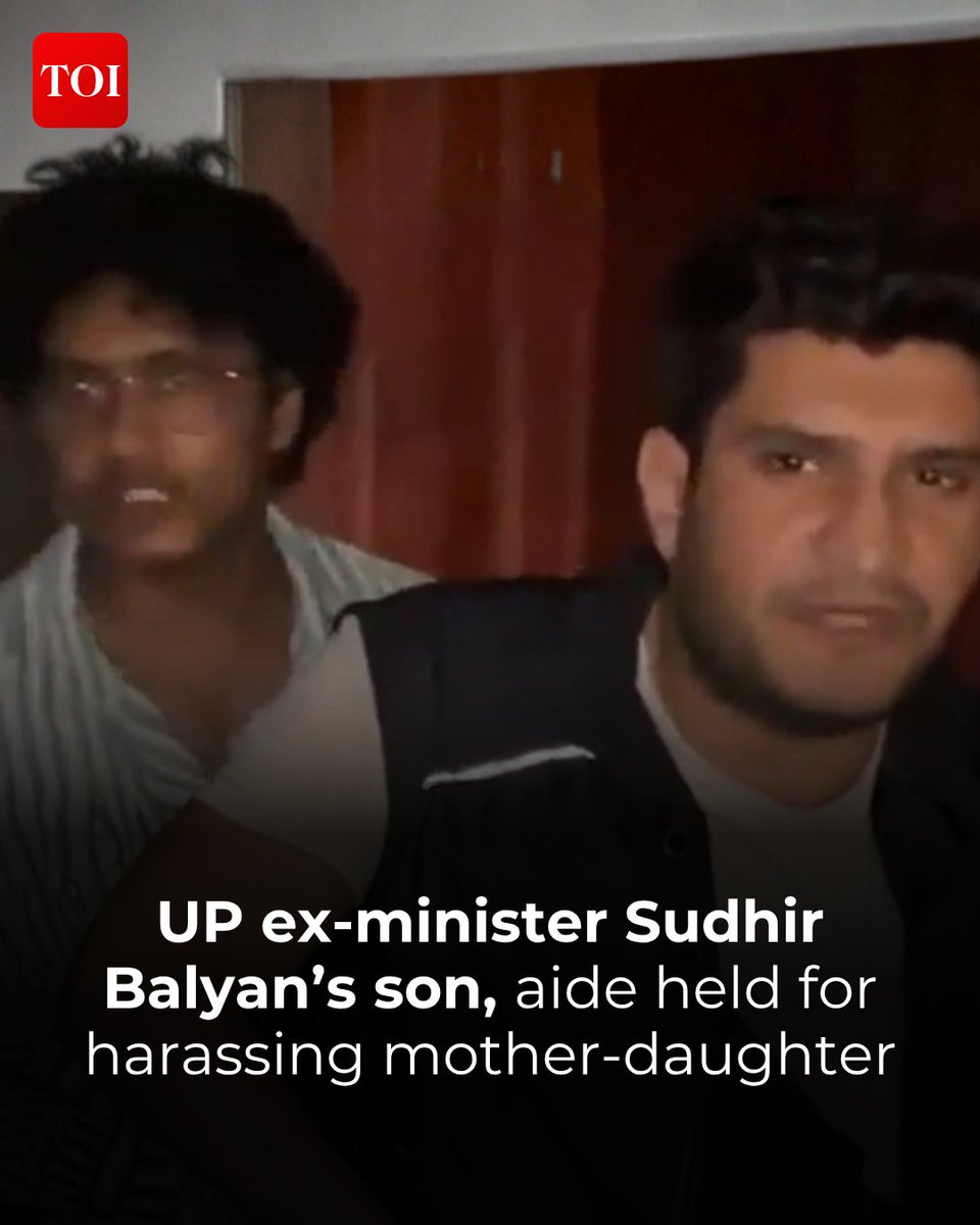 timesofindia's tweet image. Two men, including the son of a #former minister, were arrested in #Muzaffarnagar for allegedly harassing a woman and her #daughter. The incident escalated when the accused entered the women's courtyard after being filmed. Following a family complaint and evidence review, #police