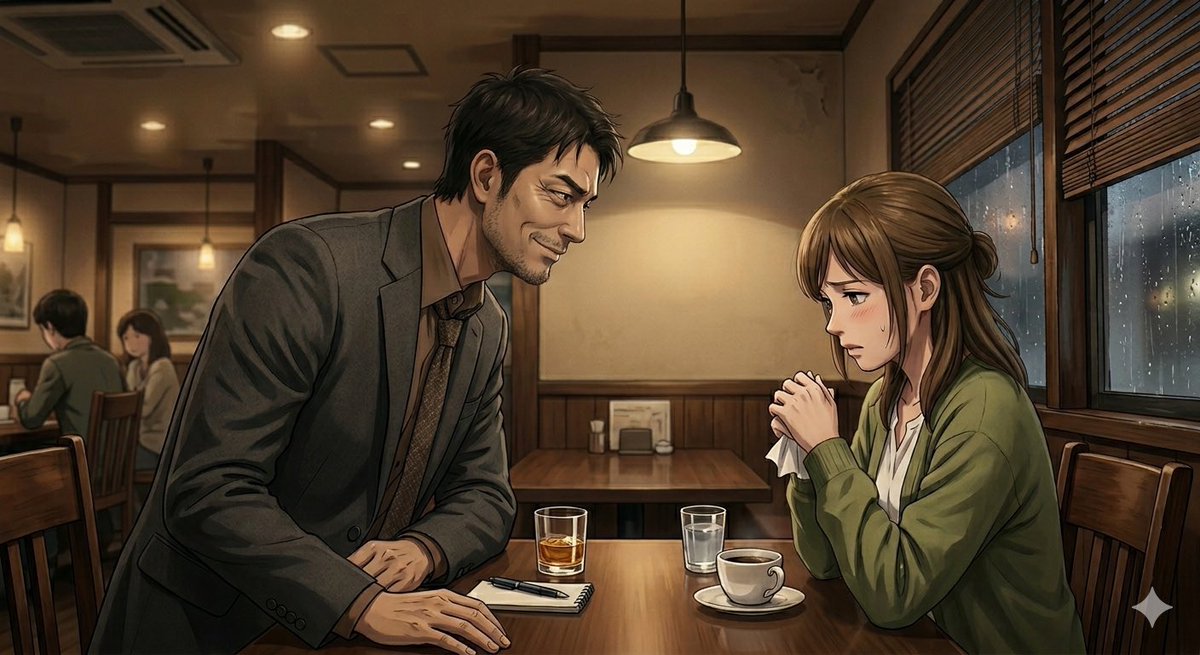 探偵選び、その「目」もチェックしましょう⚠️

実は、一部の探偵社に潜む、深刻な闇があります。

❌ 女性の依頼者を「異性」として見て、あわよくばを狙う。

誠実なプロは、依頼者を個人的な対象ではなく「守るべきクライアント」としてしか見ません。

チェックポイント✍

✅