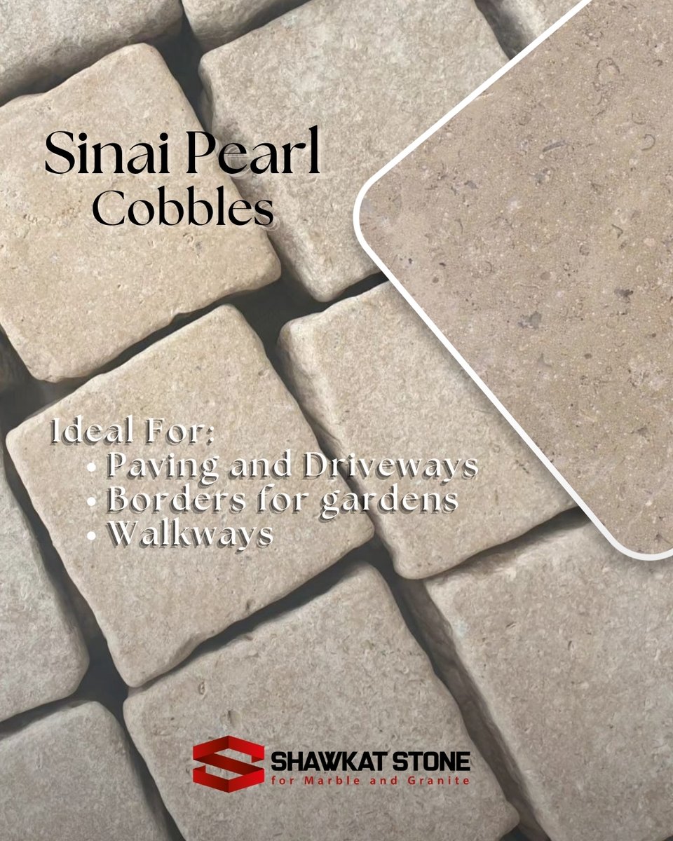 shawkat_stone's tweet image. Need stone to be durable, slip-resistant, and naturally elegant for both #residentialdesign  and #commercial  #projects ?
Don’t look further than Sinai Pearl #marble #cobblestones 
📩 Contact us for #Sizes , finishes, and export-ready solutions