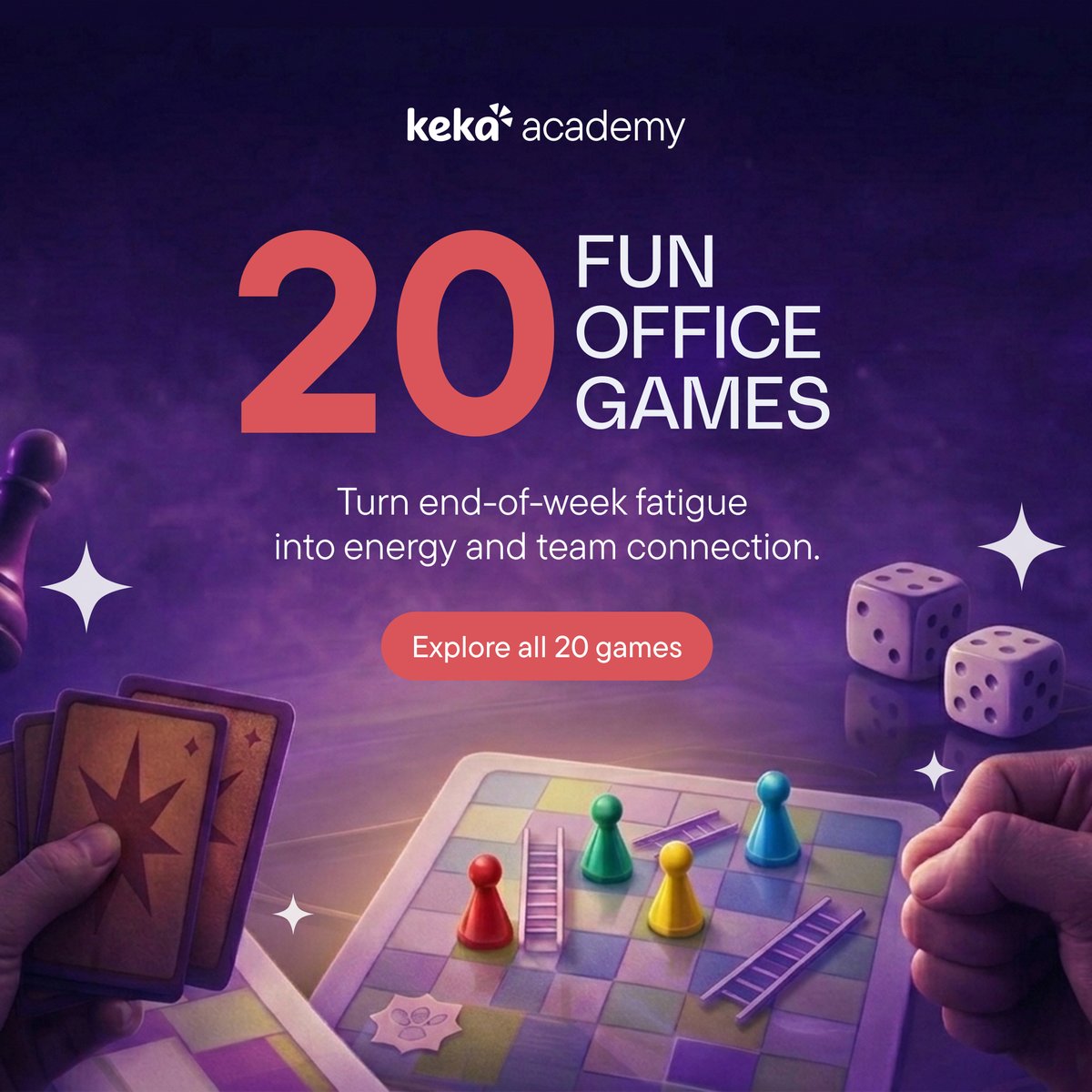 keka_Academy's tweet image. Are your Fridays fun?

Try these 20 fun office games to boost team energy &amp;amp; engagement. 

🔗bit.ly/hr-fun-friday

#HR #EmployeeEngagement #FridayFun #KekaAcademy