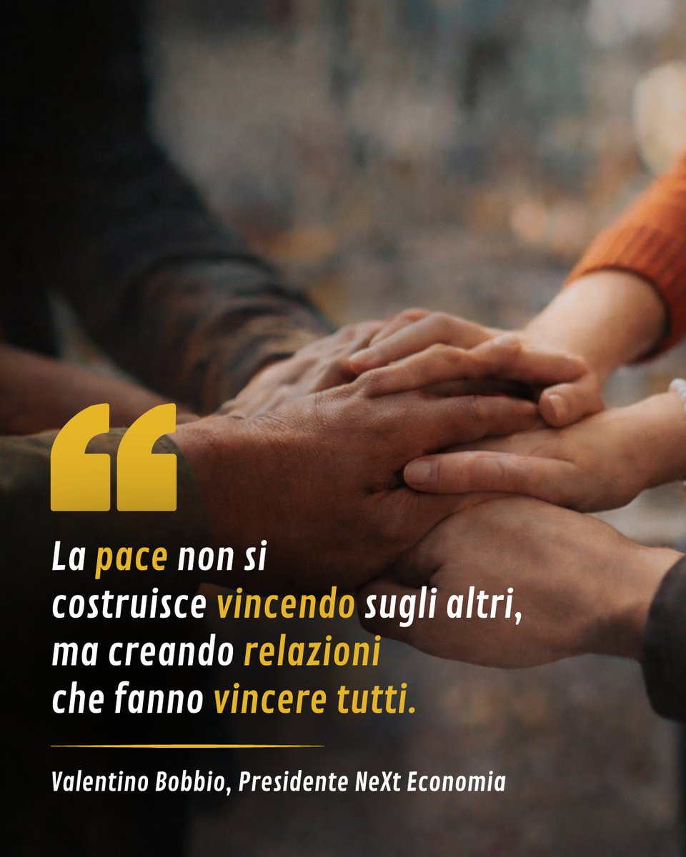 NeXteconomia's tweet photo. La pace non nasce dal conflitto, ma da relazioni che generano valore per tutti.
Un’economia diversa è possibile: più giusta, più condivisa, più umana.

https://t.co/pP73nkCh6t

#EconomiaCivile #Pace #Relazioni #BeneComune #NeXtEconomia https://t.co/qmv5WUxU4F