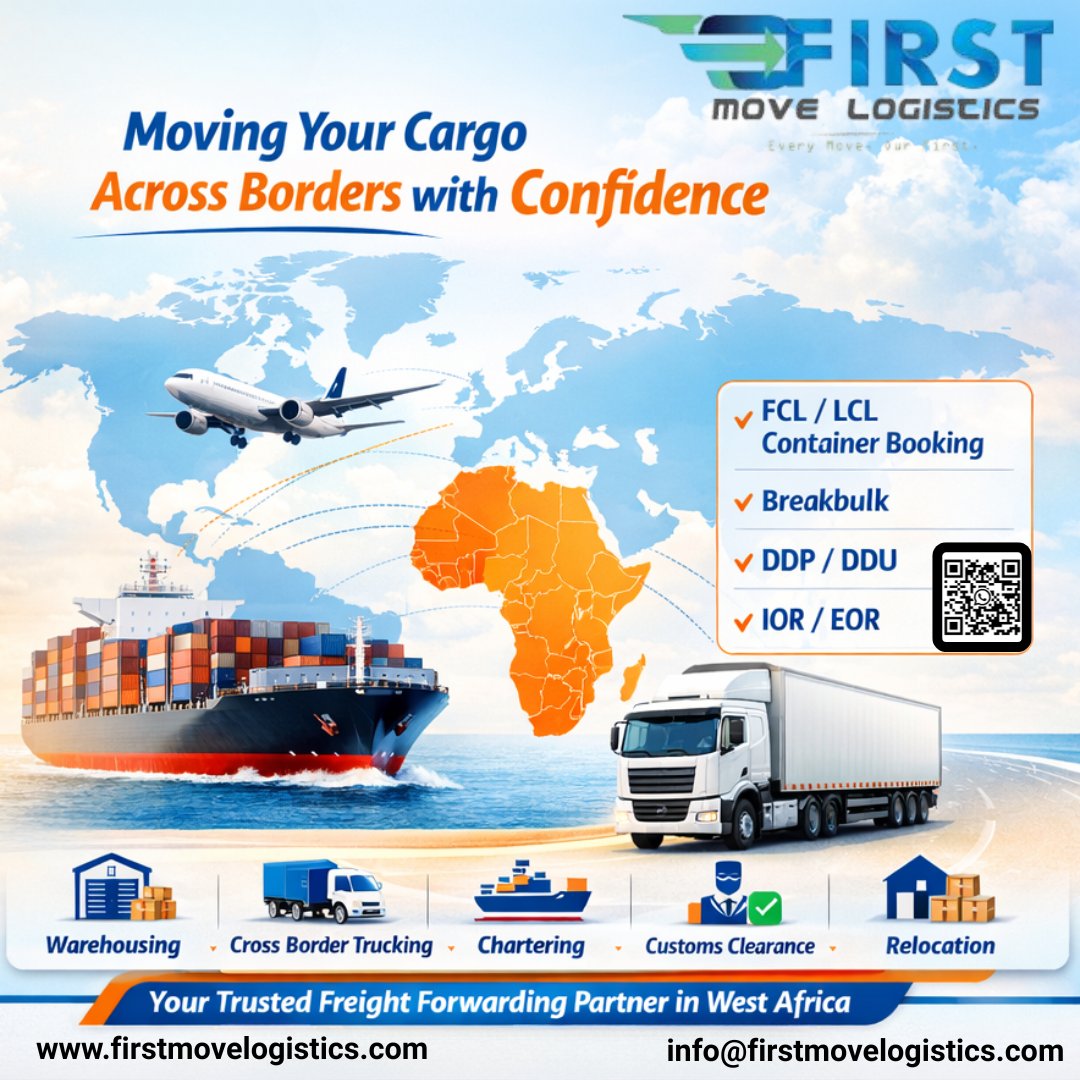 FirstMoveLog's tweet photo. Moving your cargo across borders with confidence 🌍✈️
we provide seamless freight solutions designed to keep your business moving without delays. From FCL/LCL container bookings to breakbulk, DDP/DDU, and IOR/EOR services, we handle every detail with precision and professionalism https://t.co/SrzOWH7sv9