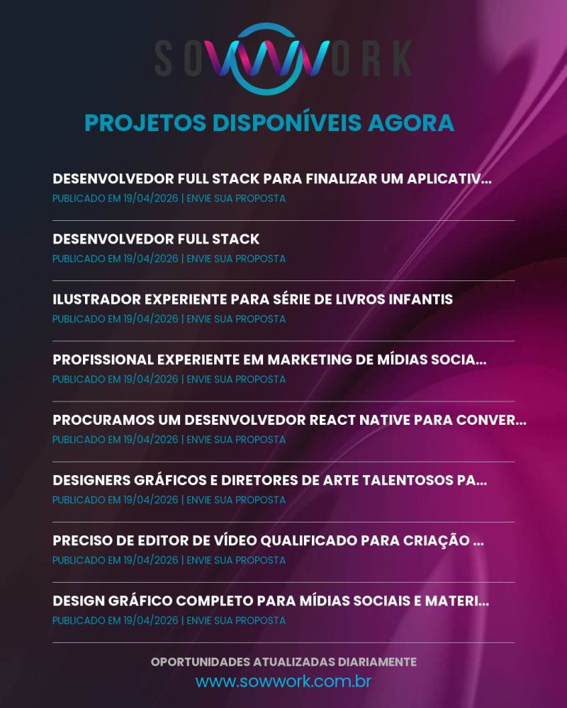 Sowwork164432's tweet image. Sua próxima grande oportunidade começa aqui.
Segunda-feira é o dia oficial de planejar novas metas. Que tal incluir novos projetos no seu radar? 🚀
Na Sowwork, conectamos o seu talento às empresas que precisam de resultados agora sowwork.com.br
#Freelancer #SegundaFeira