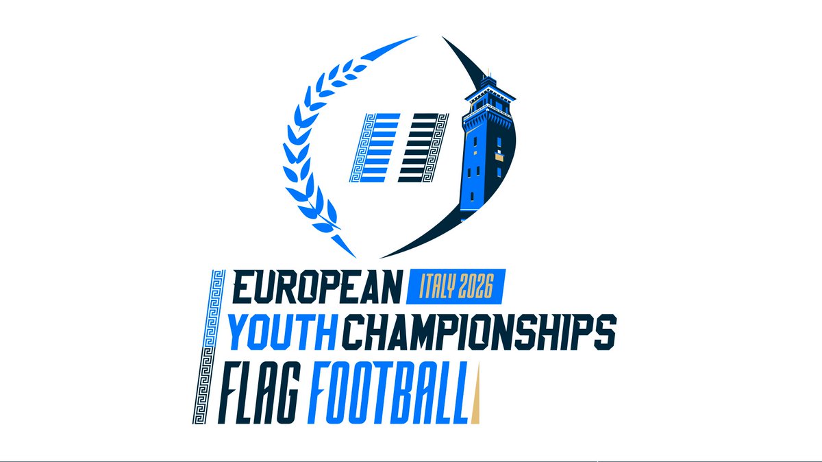SpartanCreation's tweet image. 🎨 🏈 New project w/ @IFAFMedia 

Direction la province de Ferrara, pour les European Youth Championships Flag Football Italy 2026.
Pays d'histoire , je me suis inspiré du Castello Estense (Ferrara), avec la couronne de lauriers et les motifs italiens. 

#smsports #logotype