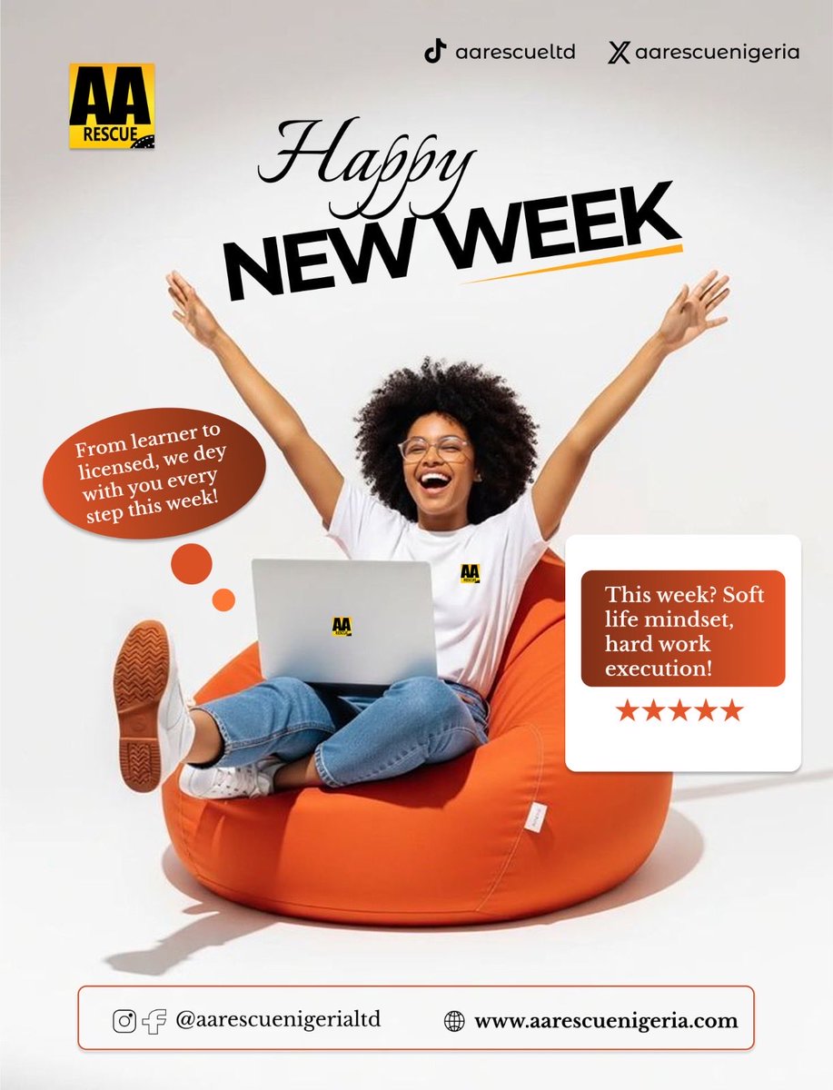 AARescueNigeria's tweet photo. Let’s move smarter, drive safer, and execute better this week 💪

#AARescue #NewWeekMotivation #DriveSafeNigeria https://t.co/zKByQZruCf