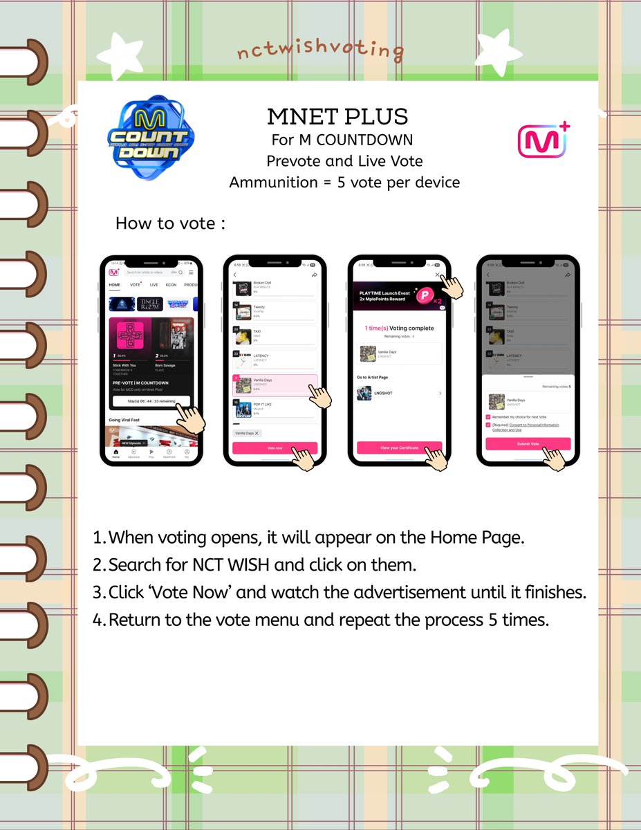 [Soon] M COUNTDOWN Live Vote Are you ready?? 🔥 📱 1 device/acc = 5 votes ...