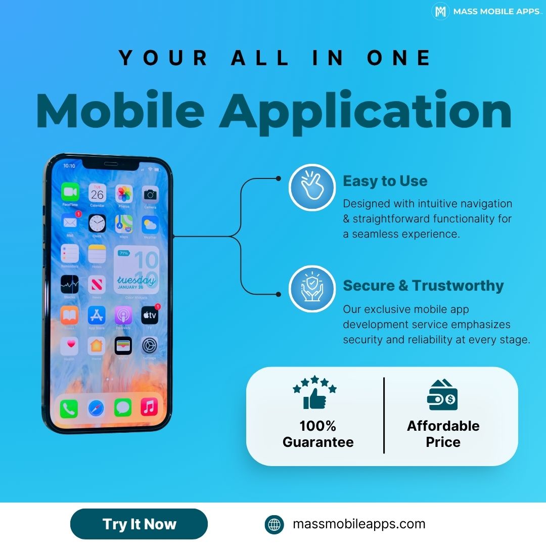 massmobile_apps's tweet image. All-in-one mobile app solution 📱✨

Easy, secure &amp;amp; built for growth 🚀

#AppDevelopment #Tech #Startup #BusinessGrowth #MassMobileApps