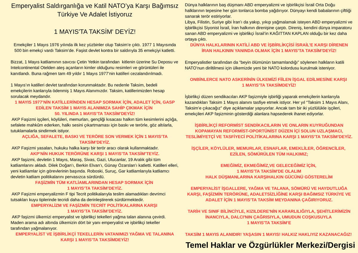 Temel Haklar ve Özgürlükler Merkezi/Dergisi tweet media
