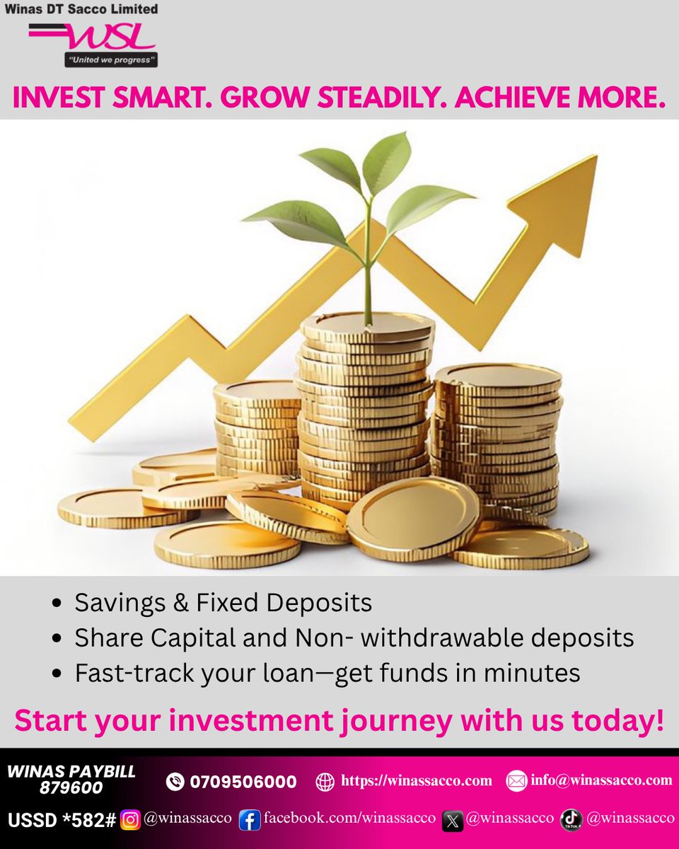 Winassacco's tweet image. Invest smart, grow strong. 💡

Winas DT Sacco is where Kenyan dreams turn into dividends. 💵

#FromDreamsToReality #InvestWithWinas #SecureYourFuture