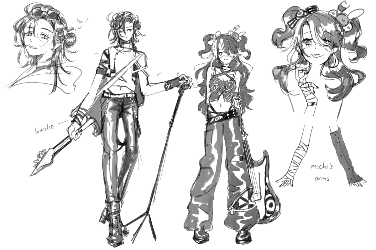 Got permission to post these ✌️
Concept sketches and the final designs for Michi and USAN's III cover ehee
#MichiMochiArt #ur_ärt