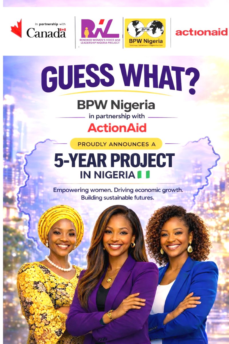 bpwnig's tweet photo. Big news! 
BPW Nigeria, with support from @ActionAidNigeria (RWVL-N Project), launches a 5-year Nationwide initiative with focus on women's economic empowerment.
Fully funded by @GAC_Corporate
Join: https://t.co/Cl2nfBRgoK
#AllNigerianWomenMatter #CanadaDev #CanadaInNigeria https://t.co/t8M1XXQM9T