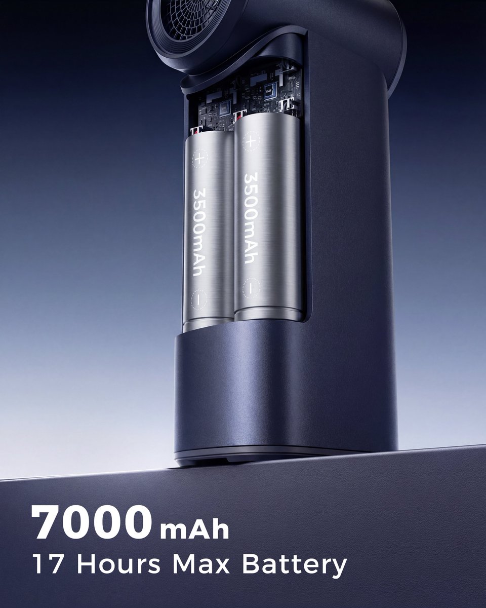 aecoolyofficial's tweet image. A fan that shows you exactly what it's doing on a full-color touchscreen AND runs 17 hours on a single charge?  

Yeah. Cold Air Ultra is not playing around this summer.
Fast charge in 2.5 hrs. Ready before you are.
.
#AecoolyColdAirUltra #PortableFan #StayCool #SummerEssentials