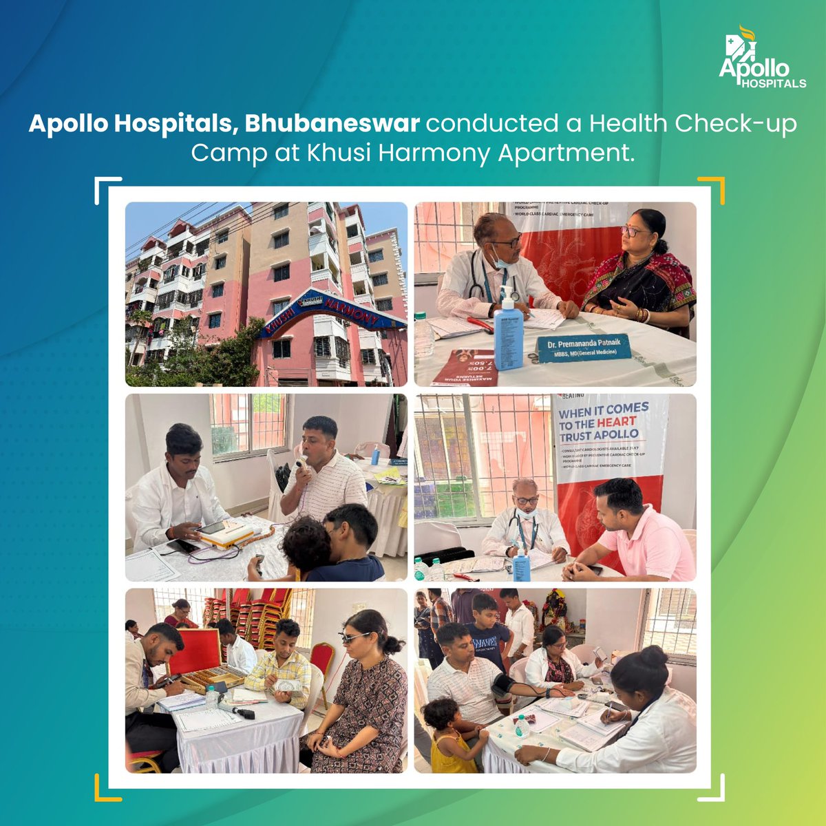 HospitalsApollo's tweet image. Good health starts with early action.

Apollo Hospitals, Bhubaneswar conducted a health check-up camp at Khusi Harmony Apartment, promoting preventive care within the community.

#ApolloHospitals #HealthcareForAll #CommunityCare #HealthCheckupCamp