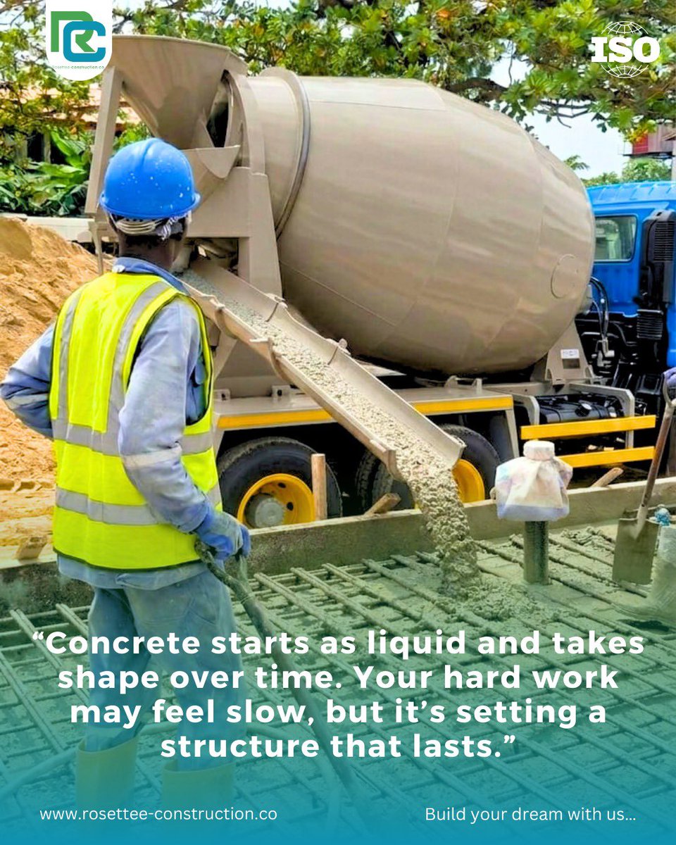 This Monday, we choose hard work over excuses at Rosettee Construction.  
Because strong foundations aren’t wished into existence — they’re built.  
Wishing you a productive week! 💚💪🏽

#RosetteeConstruction #construction #MondayMotivation #MondayDrive