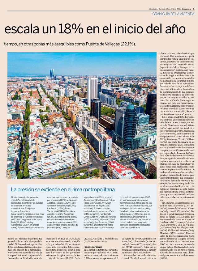 tinsa's tweet photo. @expansioncom ha vuelto a confiar en los datos de #precios de #vivienda, recogidos en nuestro #imie  sobre el análisis sobre la situación del mercado residencial en España en el 1T2026, en el suplemento 'La Gran Guía de la vivienda'. 👉 https://t.co/yhQC9Vgqhh https://t.co/IAEfOaCQIj