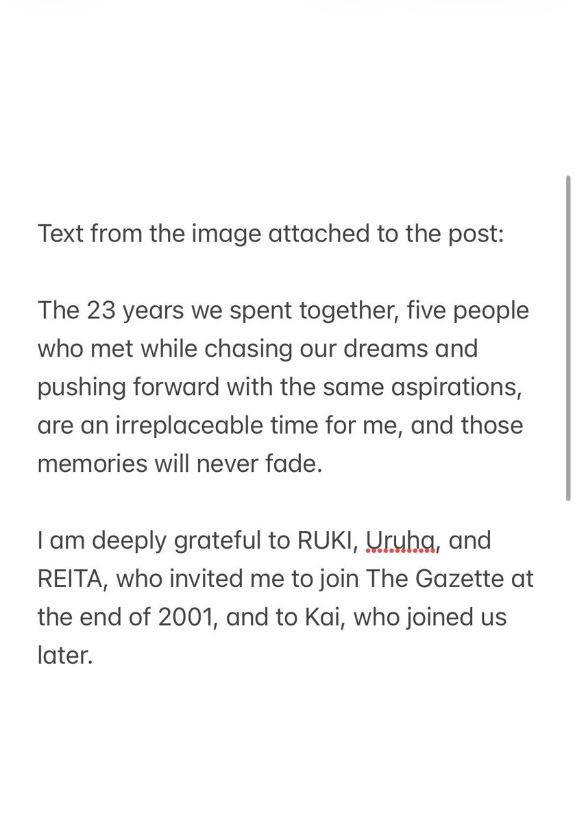GazeTickTrans's tweet photo. #theGazettE #Aoi
Aoi’s comment on his expulsion from The GazettE. Each of the comments are quite long, so I have decided to post them in a screenshot format. https://t.co/nbZqD5OIny