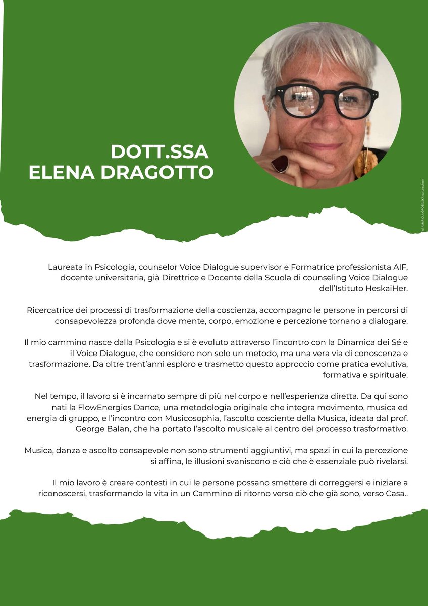 elcabea's tweet photo. JU-ST-AY è uno spazio esperienziale: corpo, musica, parti interiori, presenza reale. Non aggiunge teoria, porta movimento concreto nella vita quotidiana e nelle relazioni.
Early bird al 30 maggio.
Info: Micaela +39 339 771 5262 | info@elenadragotto.com https://t.co/aTCVwEVRRi